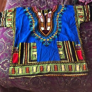 Dashiki, blue one size fits all